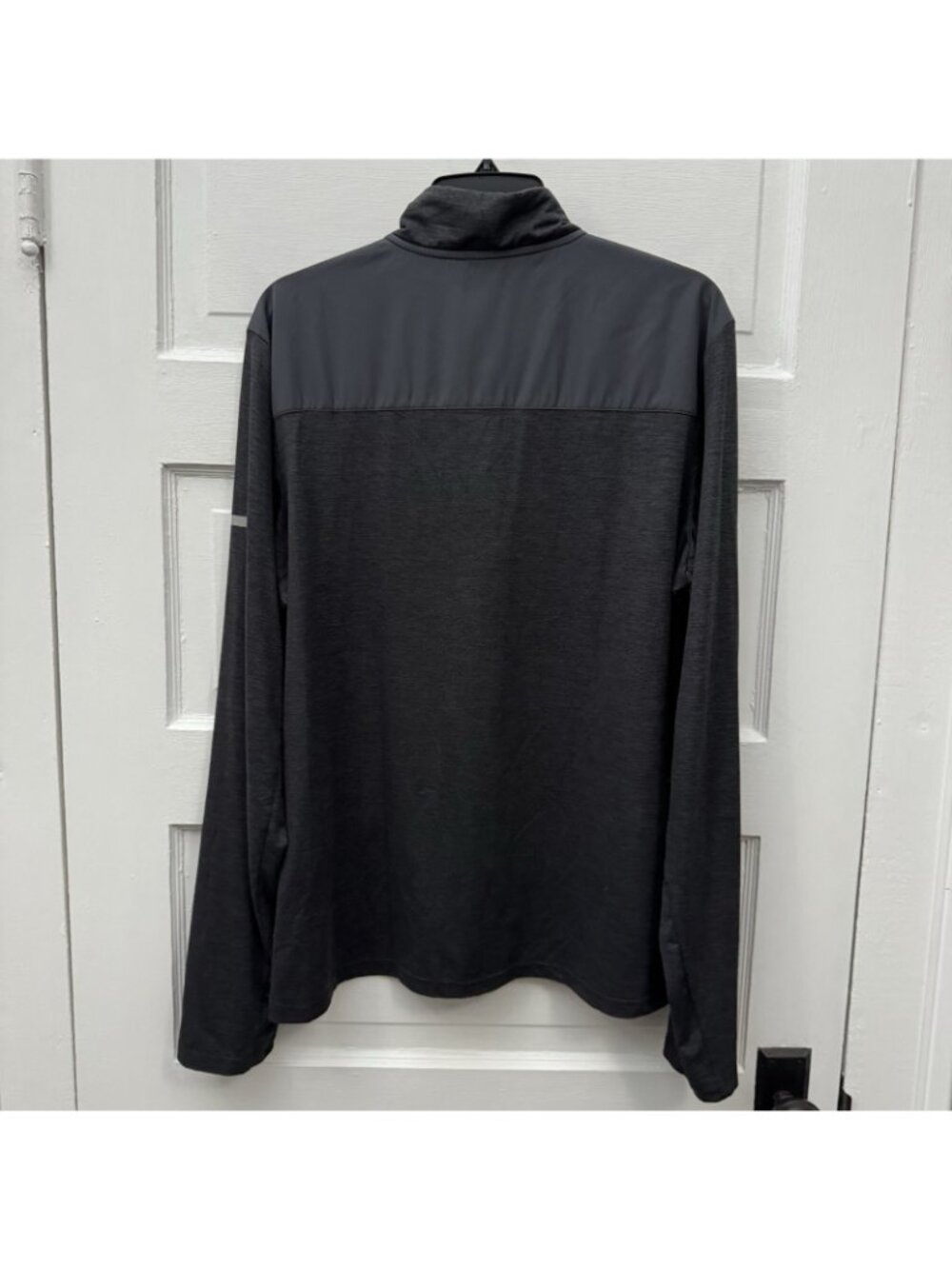 Tek Gear Mens L Gray Quarter Zip Performance Pullover Reflective Chest Pocket - Picture 4 of 7